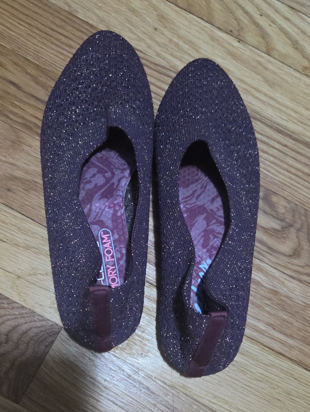 SKECHERS Washable Knit Pointed Flat Shoes